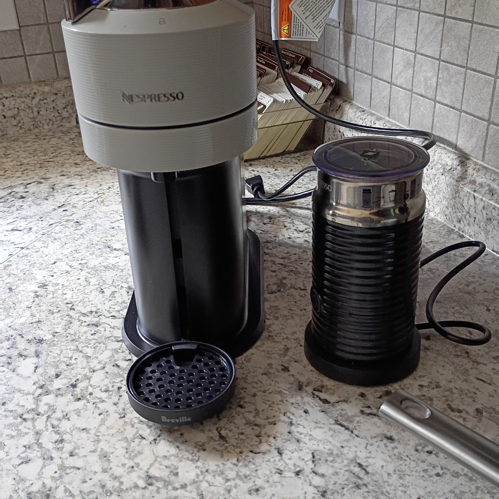 Nespresso Coffee Maker with Milk Frother - Black and Silver